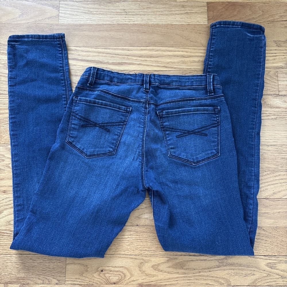 Gap Jeans Girls Sz 14 Blue Super Skinny Adjustable Waist 5 Pocket Button Closure - Picture 7 of 11